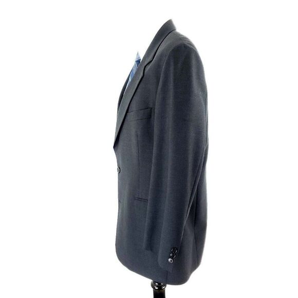 Vintage Brooks Brothers Brooksease Wool 2 Button Blazer 42R Gray Twill - Picture 4 of 11